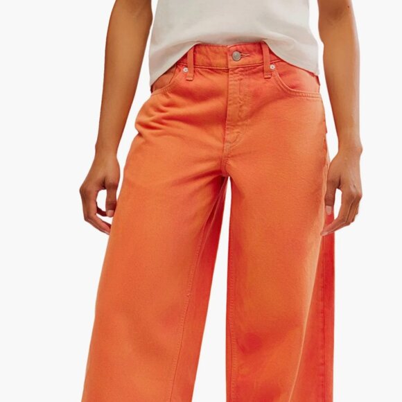 NWT FREE PEOPLE We The Free Waterfall Baggy Wide Leg Jeans Boho Size 24S $148 - Picture 6 of 16